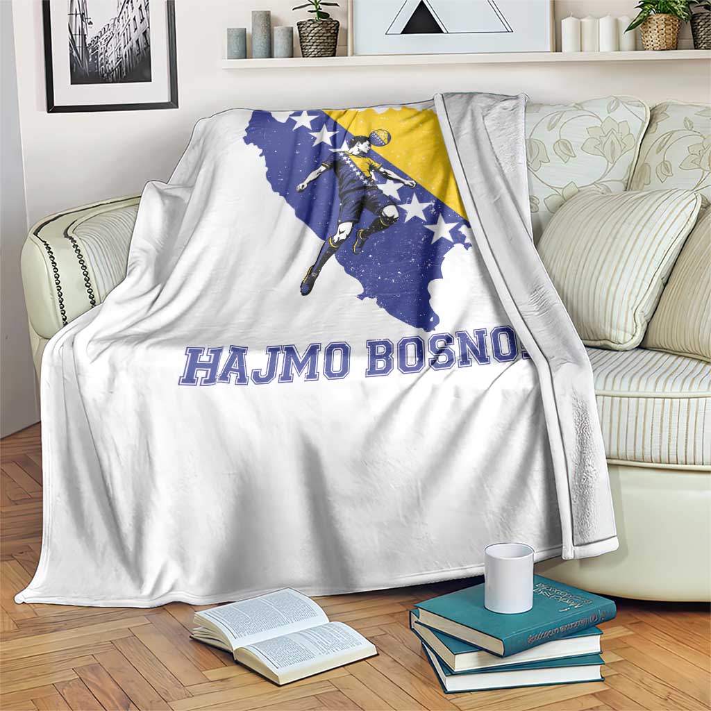 Vintage Bosnian Map Football Fan Throw Blanket Proud Balkan Heritage Gift TS12 Print Your Wear