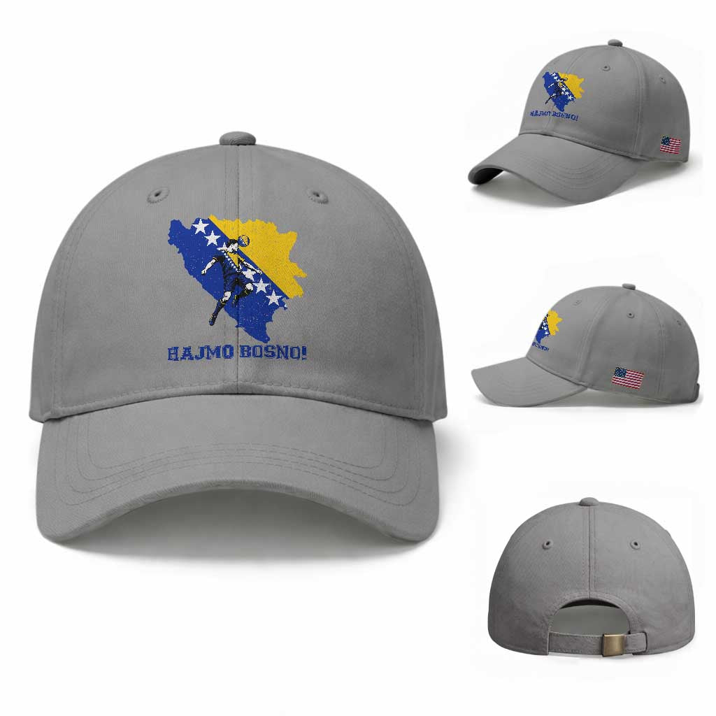 Vintage Bosnian Map Football Fan Baseball Cap Proud Balkan Heritage Gift TS12 Baseball Cap Universal Fit Sport Gray Print Your Wear