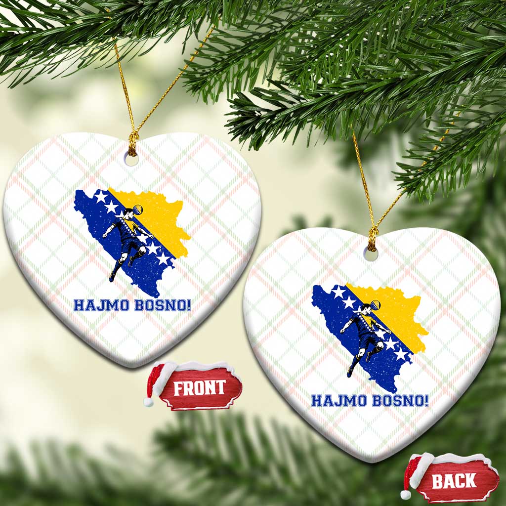 Vintage Bosnian Map Football Fan Ceramic Ornament Proud Balkan Heritage Gift TS12 Print Your Wear