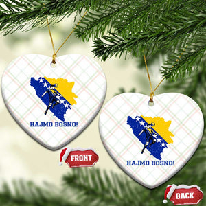 Vintage Bosnian Map Football Fan Ceramic Ornament Proud Balkan Heritage Gift TS12 Print Your Wear