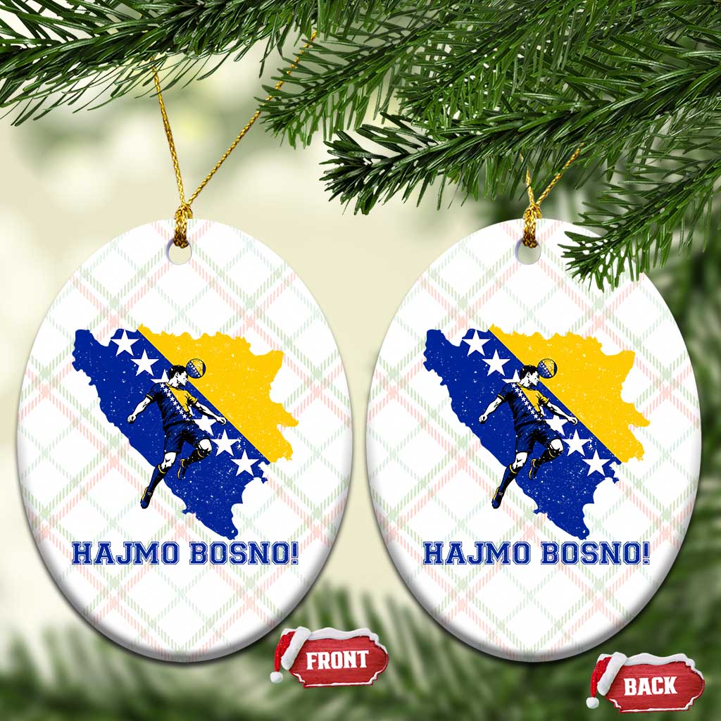 Vintage Bosnian Map Football Fan Ceramic Ornament Proud Balkan Heritage Gift TS12 Print Your Wear