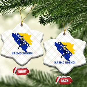 Vintage Bosnian Map Football Fan Ceramic Ornament Proud Balkan Heritage Gift TS12 Print Your Wear