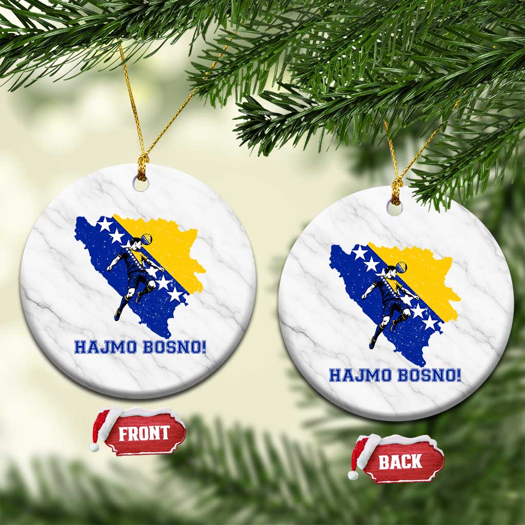 Vintage Bosnian Map Football Fan Ceramic Ornament Proud Balkan Heritage Gift TS12 1pc White Marble Print Your Wear