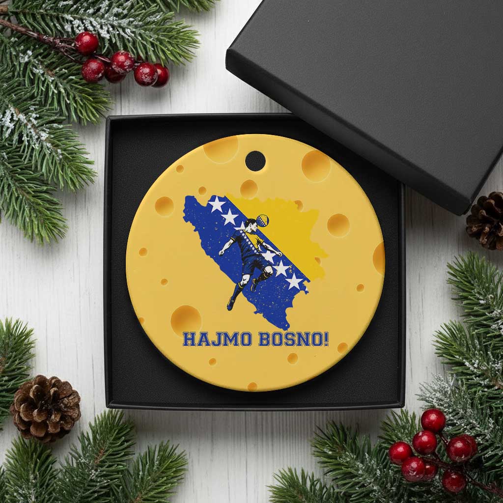 Vintage Bosnian Map Football Fan Ceramic Ornament Proud Balkan Heritage Gift TS12 1pc Yellow Cheese Print Your Wear