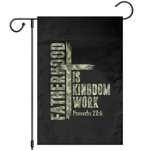 Fatherhood Is Kingdom Work Garden Flag Camo Christian Fathers Day Gift TS12 Black Print Your Wear