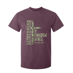 Fatherhood Is Kingdom Work T Shirt For Kid Camo Christian Fathers Day Gift TS12 Maroon Print Your Wear