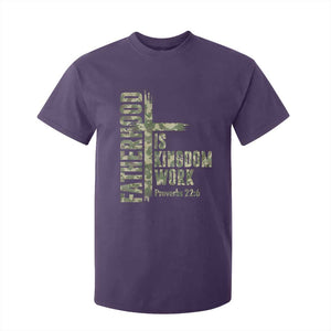 Fatherhood Is Kingdom Work T Shirt For Kid Camo Christian Fathers Day Gift TS12 Purple Print Your Wear