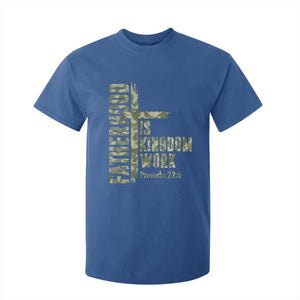 Fatherhood Is Kingdom Work T Shirt For Kid Camo Christian Fathers Day Gift TS12 Royal Blue Print Your Wear