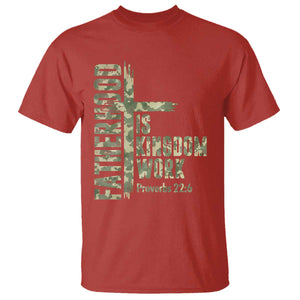 Fatherhood Is Kingdom Work T Shirt Camo Christian Fathers Day Gift TS12 Red Print Your Wear