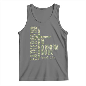 Fatherhood Is Kingdom Work Tank Top Camo Christian Fathers Day Gift TS12 Black Heather Print Your Wear