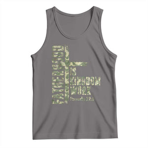 Fatherhood Is Kingdom Work Tank Top Camo Christian Fathers Day Gift TS12 Deep Heather Print Your Wear