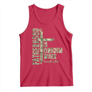 Fatherhood Is Kingdom Work Tank Top Camo Christian Fathers Day Gift TS12 Red Print Your Wear