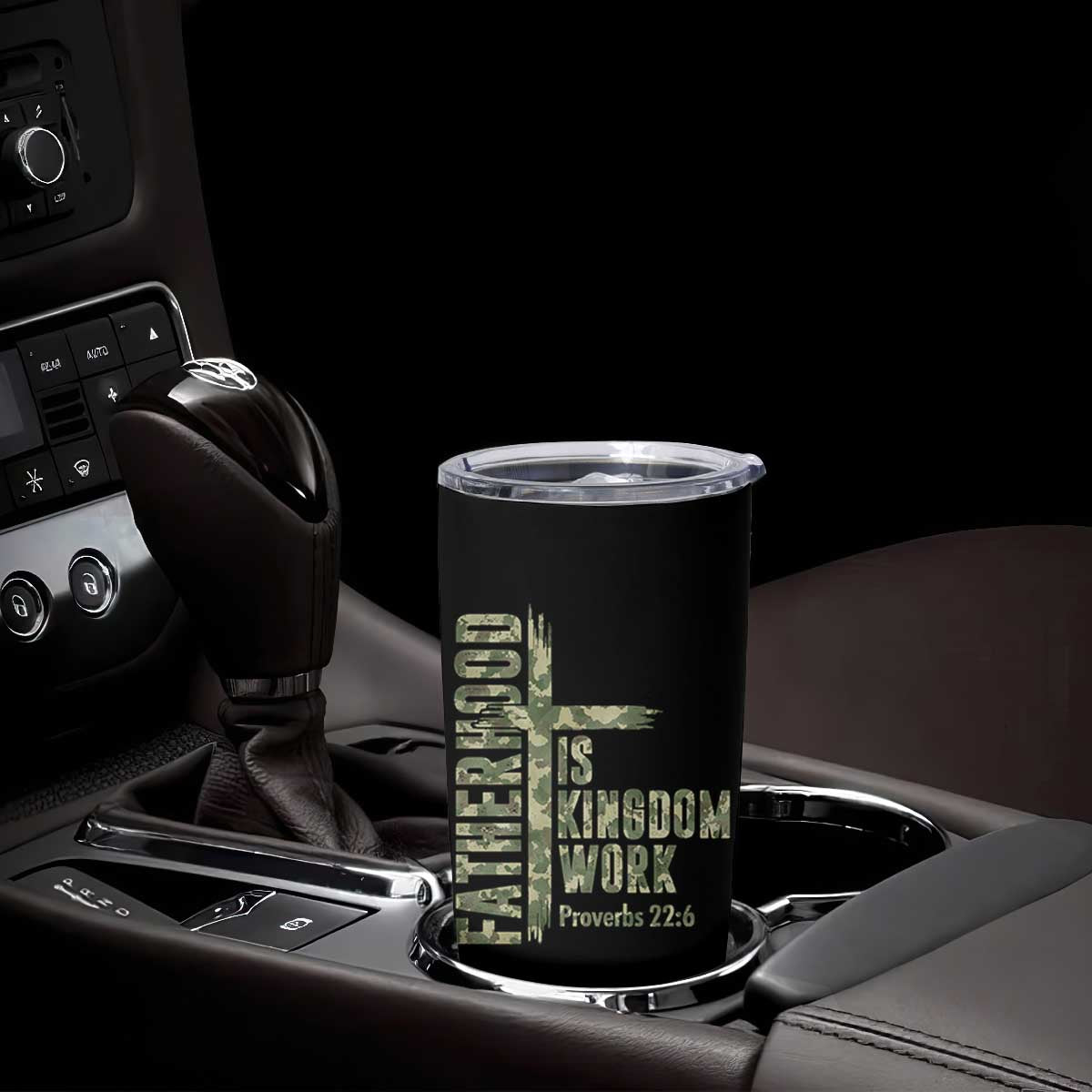 Fatherhood Is Kingdom Work Tumbler Cup Camo Christian Fathers Day Gift TS12 Print Your Wear