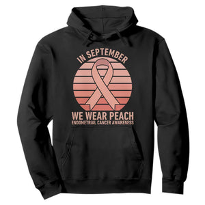In September We Wear Peach Hoodie Endometrial Cancer Awareness Support TS12 Black Print Your Wear
