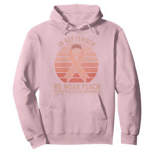 In September We Wear Peach Hoodie Endometrial Cancer Awareness Support TS12 Light Pink Print Your Wear