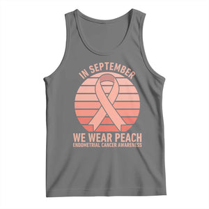 In September We Wear Peach Tank Top Endometrial Cancer Awareness Support TS12 Black Heather Print Your Wear