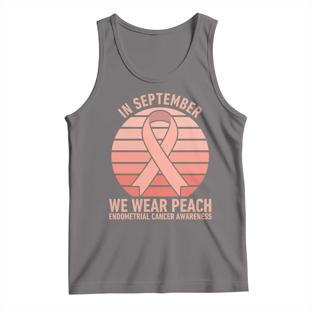 In September We Wear Peach Tank Top Endometrial Cancer Awareness Support TS12 Deep Heather Print Your Wear