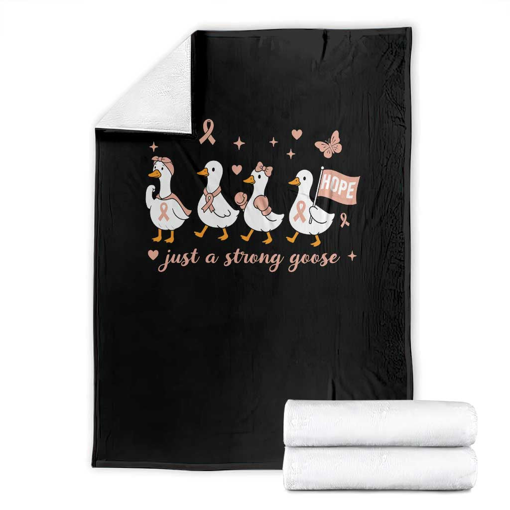 Funny Endometrial Cancer Goose Throw Blanket Just A Strong Goose TS12 Black Print Your Wear