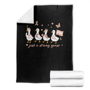 Funny Endometrial Cancer Goose Throw Blanket Just A Strong Goose TS12 Black Print Your Wear