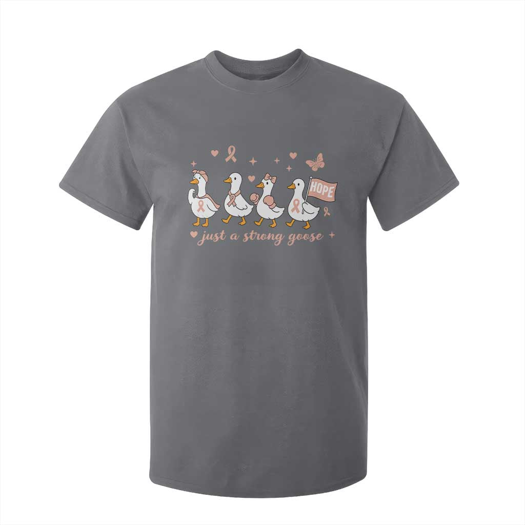 Funny Endometrial Cancer Goose T Shirt For Kid Just A Strong Goose TS12 Charcoal Print Your Wear