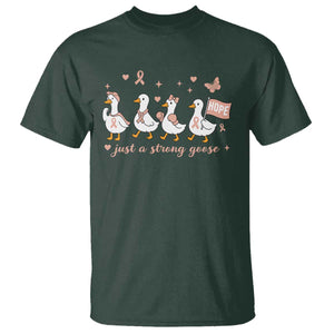 Funny Endometrial Cancer Goose T Shirt Just A Strong Goose TS12 Dark Forest Green Print Your Wear