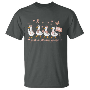 Funny Endometrial Cancer Goose T Shirt Just A Strong Goose TS12 Dark Heather Print Your Wear