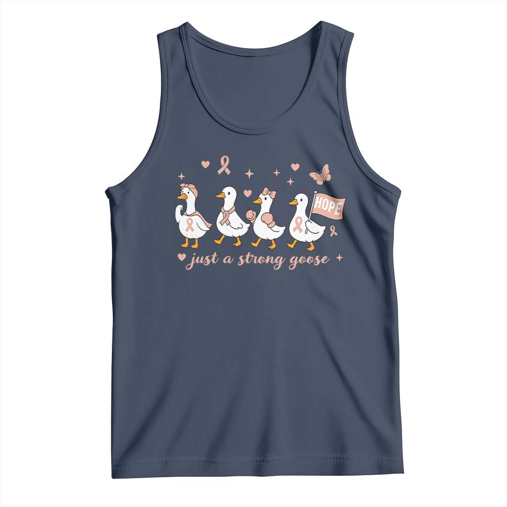 Funny Endometrial Cancer Goose Tank Top Just A Strong Goose TS12 Navy Print Your Wear