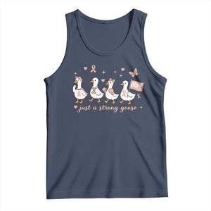 Funny Endometrial Cancer Goose Tank Top Just A Strong Goose TS12 Navy Print Your Wear