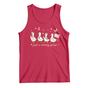 Funny Endometrial Cancer Goose Tank Top Just A Strong Goose TS12 Red Print Your Wear