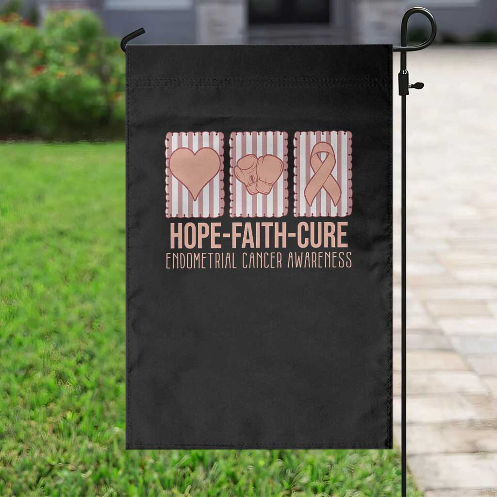 Endometrial Cancer Awareness Garden Flag Hope Faith Cure Peach Ribbon TS12 Print Your Wear