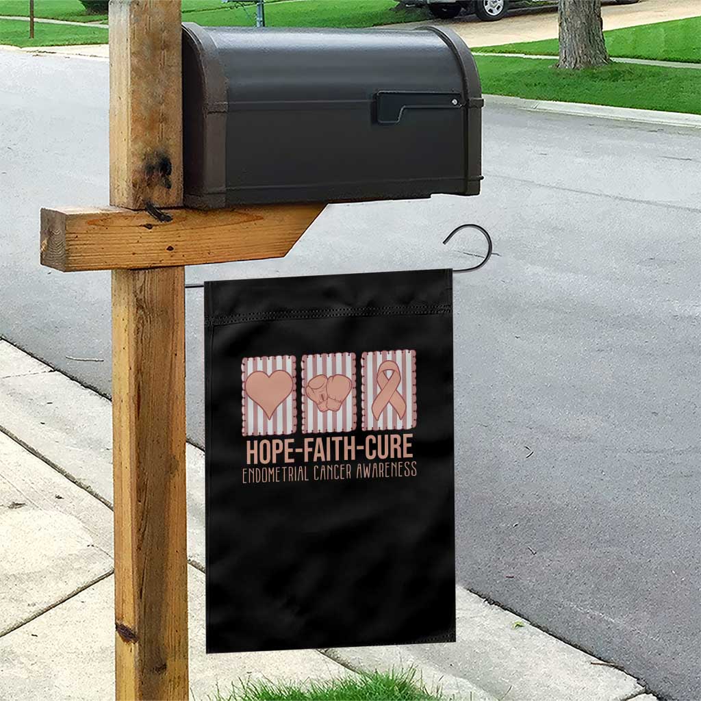 Endometrial Cancer Awareness Garden Flag Hope Faith Cure Peach Ribbon TS12 Print Your Wear