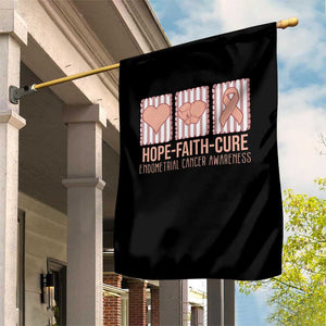Endometrial Cancer Awareness Garden Flag Hope Faith Cure Peach Ribbon TS12 Print Your Wear