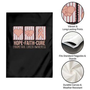 Endometrial Cancer Awareness Garden Flag Hope Faith Cure Peach Ribbon TS12 Print Your Wear