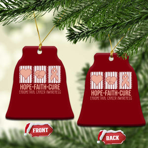 Endometrial Cancer Awareness Ceramic Ornament Hope Faith Cure Peach Ribbon TS12 Print Your Wear