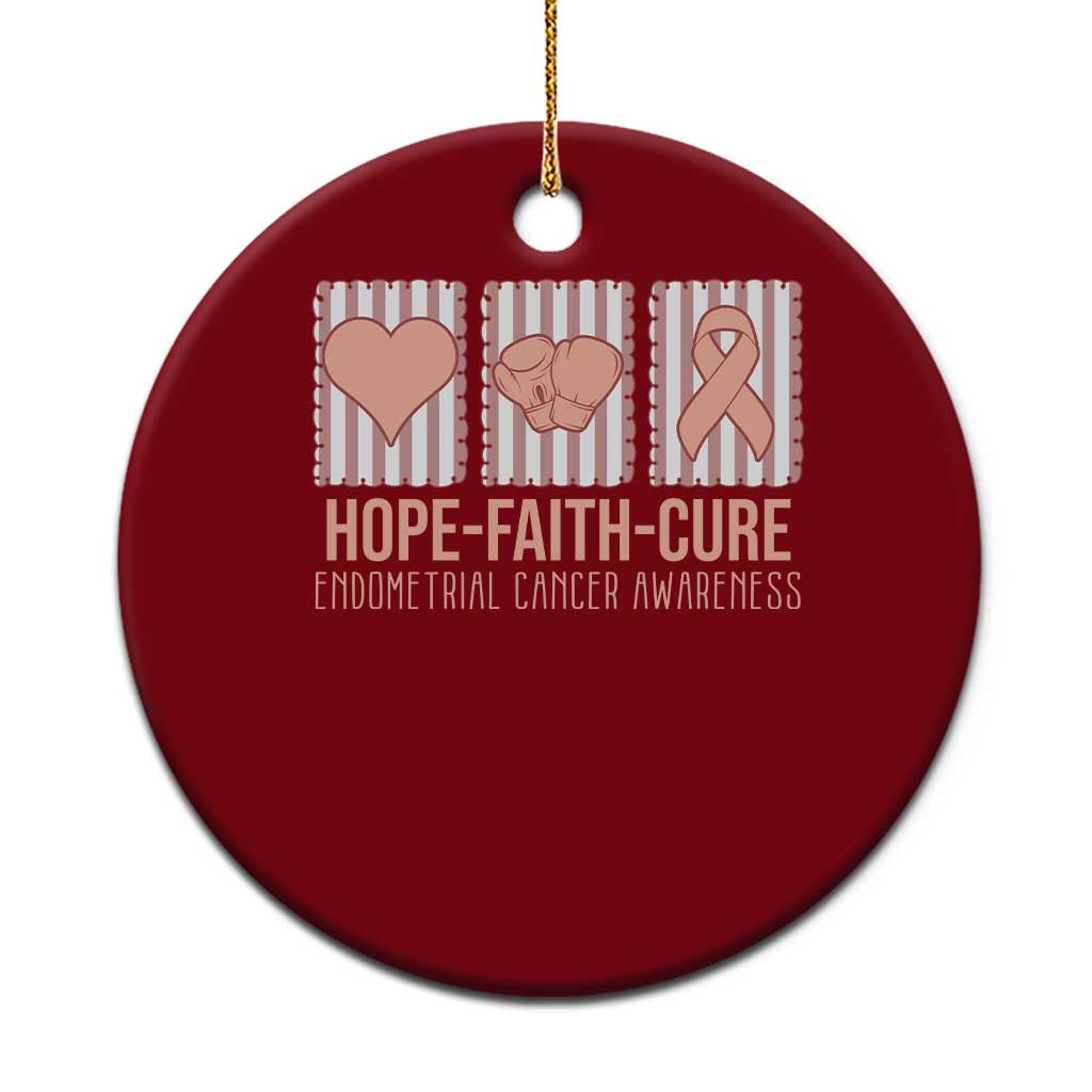 Endometrial Cancer Awareness Ceramic Ornament Hope Faith Cure Peach Ribbon TS12 1pc Red Print Your Wear