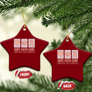 Endometrial Cancer Awareness Ceramic Ornament Hope Faith Cure Peach Ribbon TS12 Print Your Wear