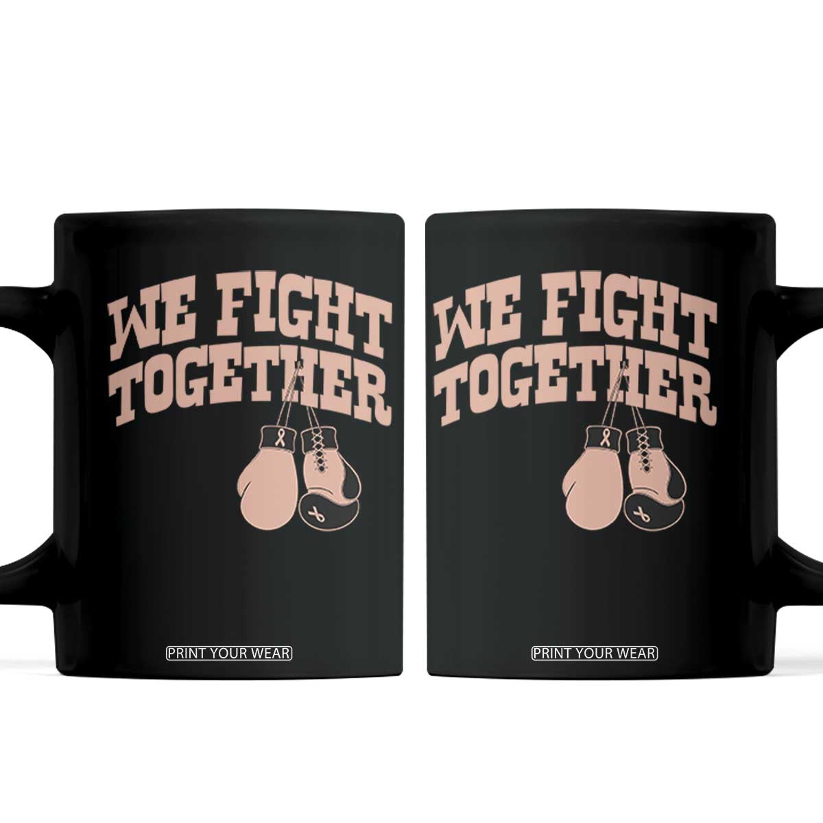 Endometrial Cancer Warrior Coffee Mug We Fight Together Boxing Gift TS12 Black Print Your Wear