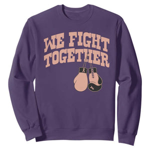 Endometrial Cancer Warrior Sweatshirt We Fight Together Boxing Gift TS12 Purple Print Your Wear