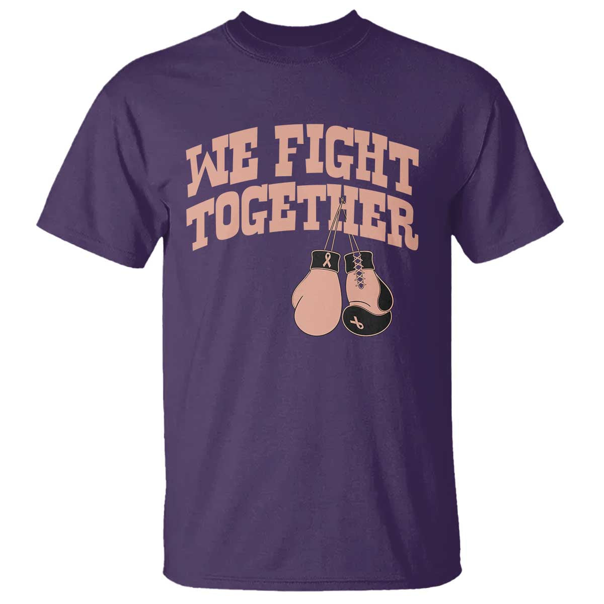Endometrial Cancer Warrior T Shirt We Fight Together Boxing Gift TS12 Purple Print Your Wear