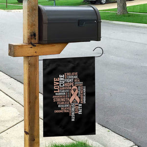 Endometrial Cancer Awareness Garden Flag Warrior Survivor Peach Ribbon TS12 Print Your Wear