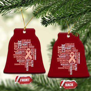 Endometrial Cancer Awareness Ceramic Ornament Warrior Survivor Peach Ribbon TS12 Print Your Wear