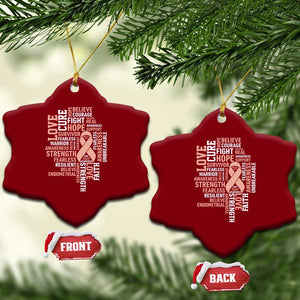Endometrial Cancer Awareness Ceramic Ornament Warrior Survivor Peach Ribbon TS12 Print Your Wear