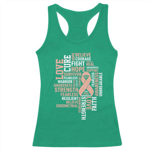 Endometrial Cancer Awareness Racerback Tank Top Warrior Survivor Peach Ribbon TS12 Irish Green Print Your Wear