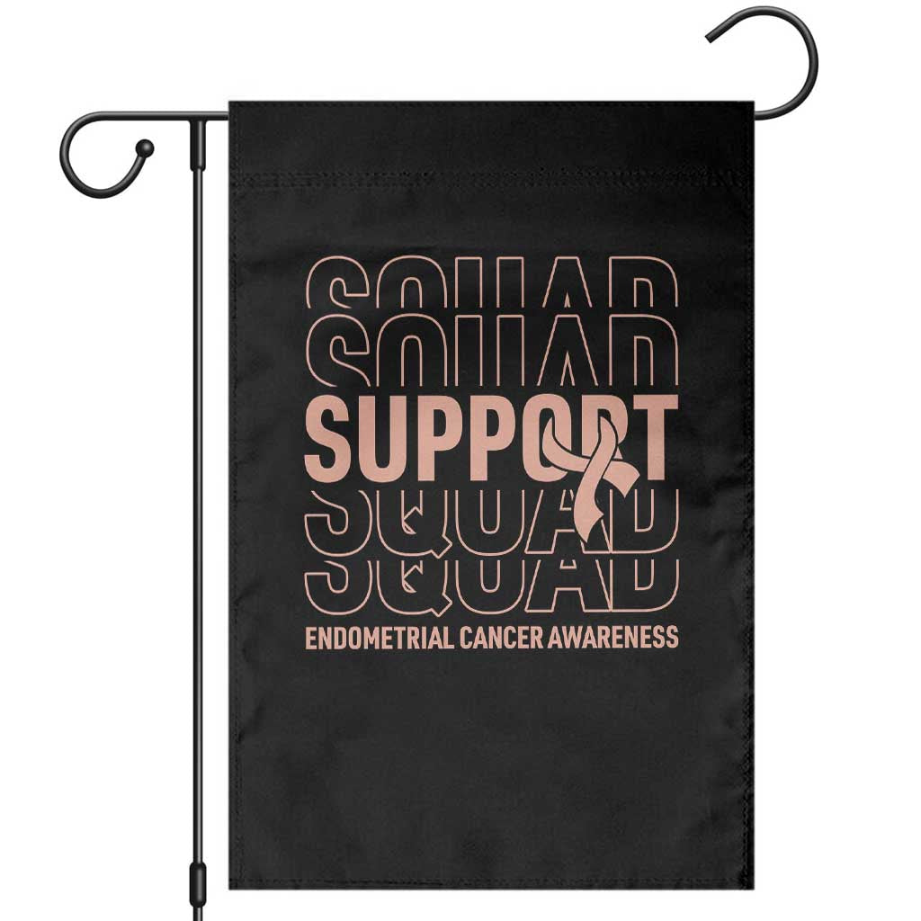 Endometrial Cancer Awareness Garden Flag Support Squad Ribbon Warrior TS12 Black Print Your Wear