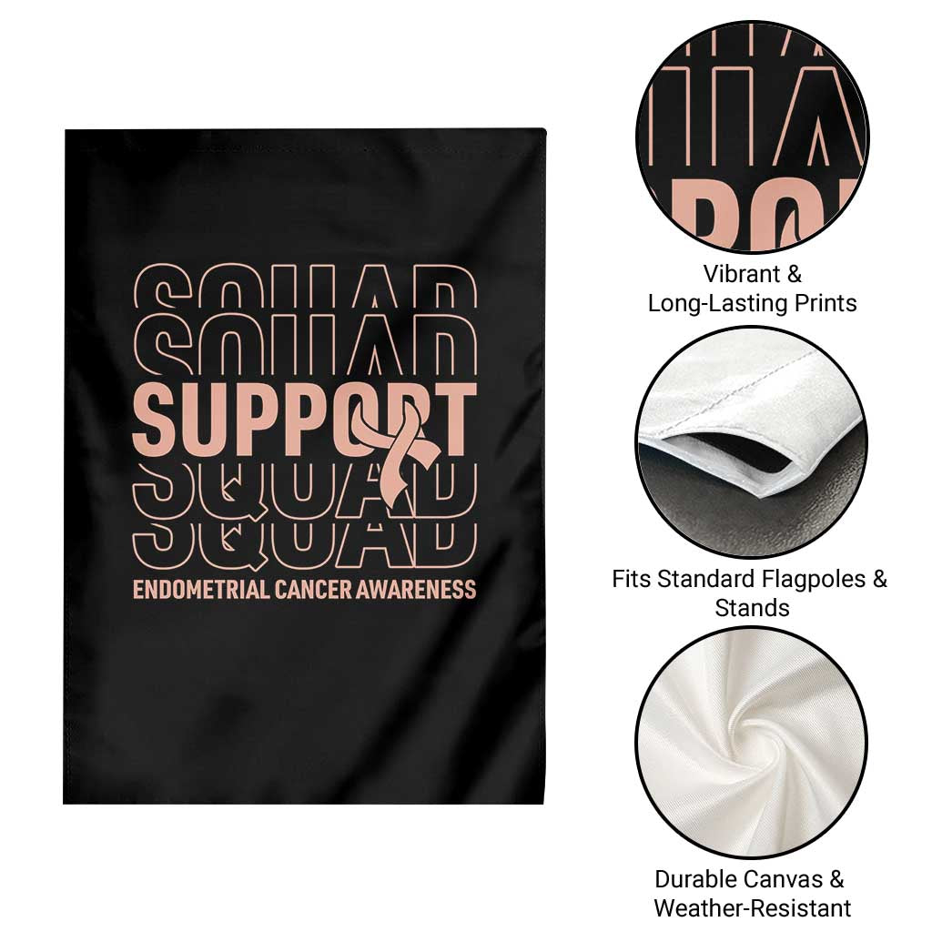 Endometrial Cancer Awareness Garden Flag Support Squad Ribbon Warrior TS12 Print Your Wear