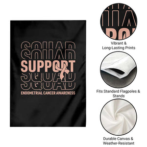 Endometrial Cancer Awareness Garden Flag Support Squad Ribbon Warrior TS12 Print Your Wear
