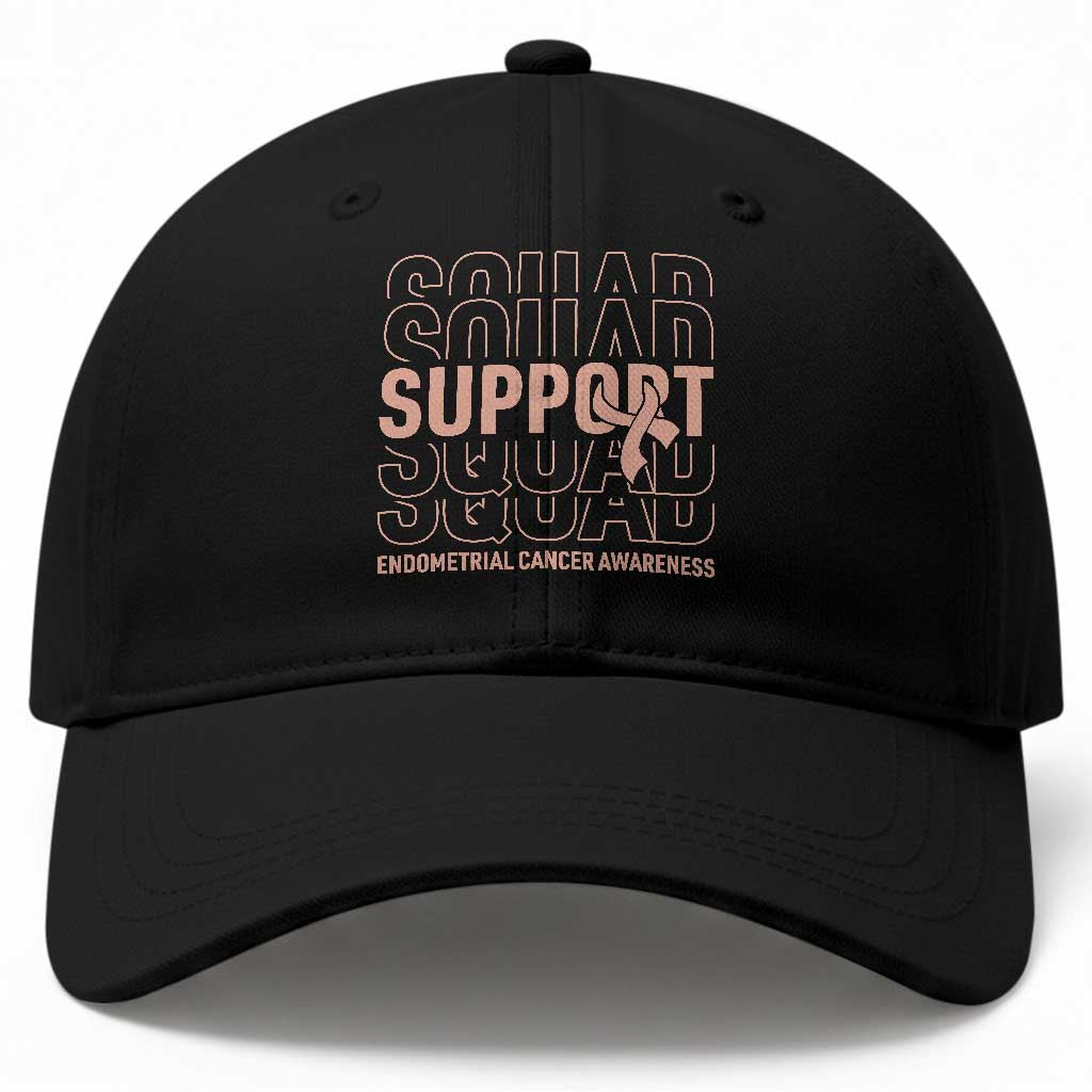 Endometrial Cancer Awareness Baseball Cap Support Squad Ribbon Warrior TS12 Print Your Wear
