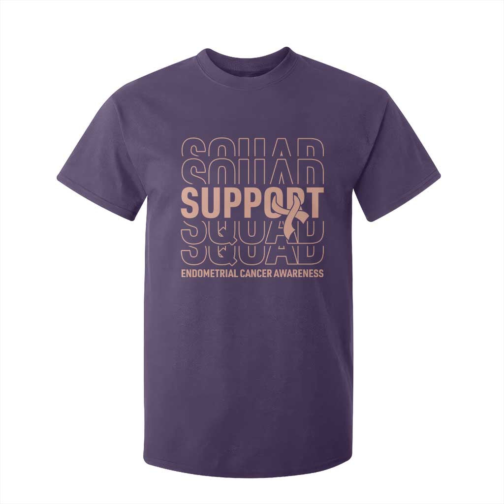 Endometrial Cancer Awareness T Shirt For Kid Support Squad Ribbon Warrior TS12 Purple Print Your Wear