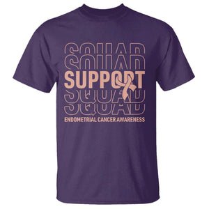 Endometrial Cancer Awareness T Shirt Support Squad Ribbon Warrior TS12 Purple Print Your Wear
