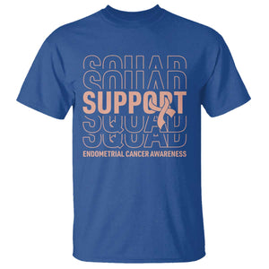 Endometrial Cancer Awareness T Shirt Support Squad Ribbon Warrior TS12 Royal Blue Print Your Wear